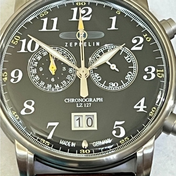 Zeppelin LZ 127 Graf Chronograph Sub-dials  Date Designer Men’s Watch - Picture 7 of 8